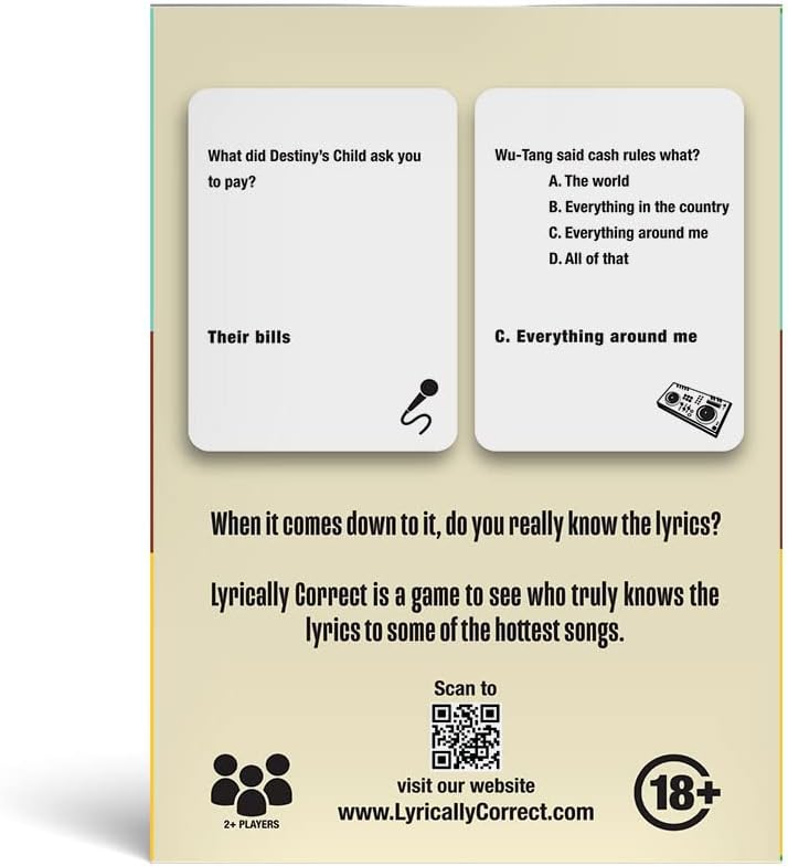 Lyrically Correct Store لعبة بطاقات تريفيا موسيقى التسعينات والألفينات - إصدار الهيب هوب و R&B - تحدي إكمال الكلمات - Image 3